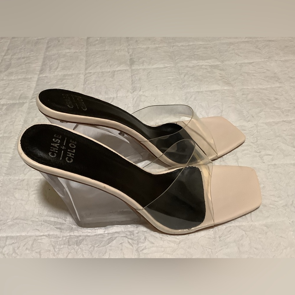 Chase + Chloe Clear Wedge Heels Size 8.5